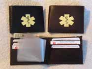 Medical Alert Wallets, Slim-fold billfold leatherMedical wallet, 2 colors to choose from