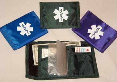 Sports Wallet with clear card slots, black wallet shown.