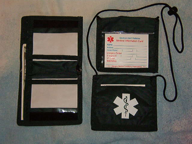Medial Alert Wallets, Bi-fod Neck Medical Wallet color black photo