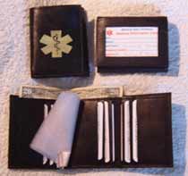 Medical Alert Walelts, Exterior ID Tri-fold Medical wallet
