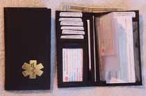 Medical Alert Wallets, Deluxe Checkbook black leather Medical wallet
