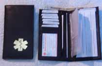 Medical Alert Wallets,  Deluxe Checkbook brown leather Medical wallet image