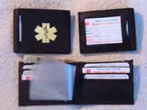Medical Alert Wallets, Exterior ID bi-fold billfold Medical wallet, 2 color to choose from