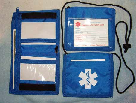 Medical Alert Wallets, Bi-fold Neck Medical Wallet, color; royal blue photo