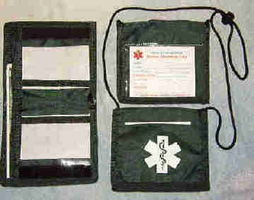 Medical Alert Wallets, Bi--fold Neck Medical Wallet, color forest green photo