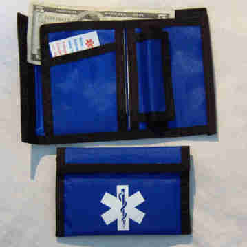 Nylon Wallet with Black Trim, color; royal blue