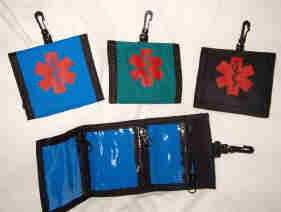 Medical Alert Wallets, Tri-fold Medicine wallet image, 3 other colors shown