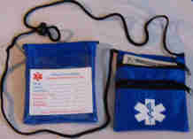 Medical Alert Wallets, Neck Wallet with 2 zippers, great for medicines & supplies