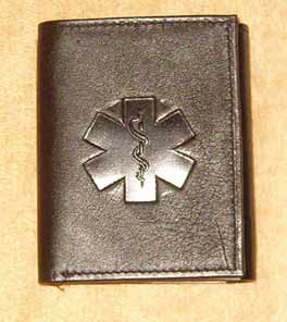 Medical Alert Wallets, Tri-fold black leather Medical wallet image